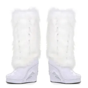 455-HAPPY 4" Inch Light Up Platform And Fur
