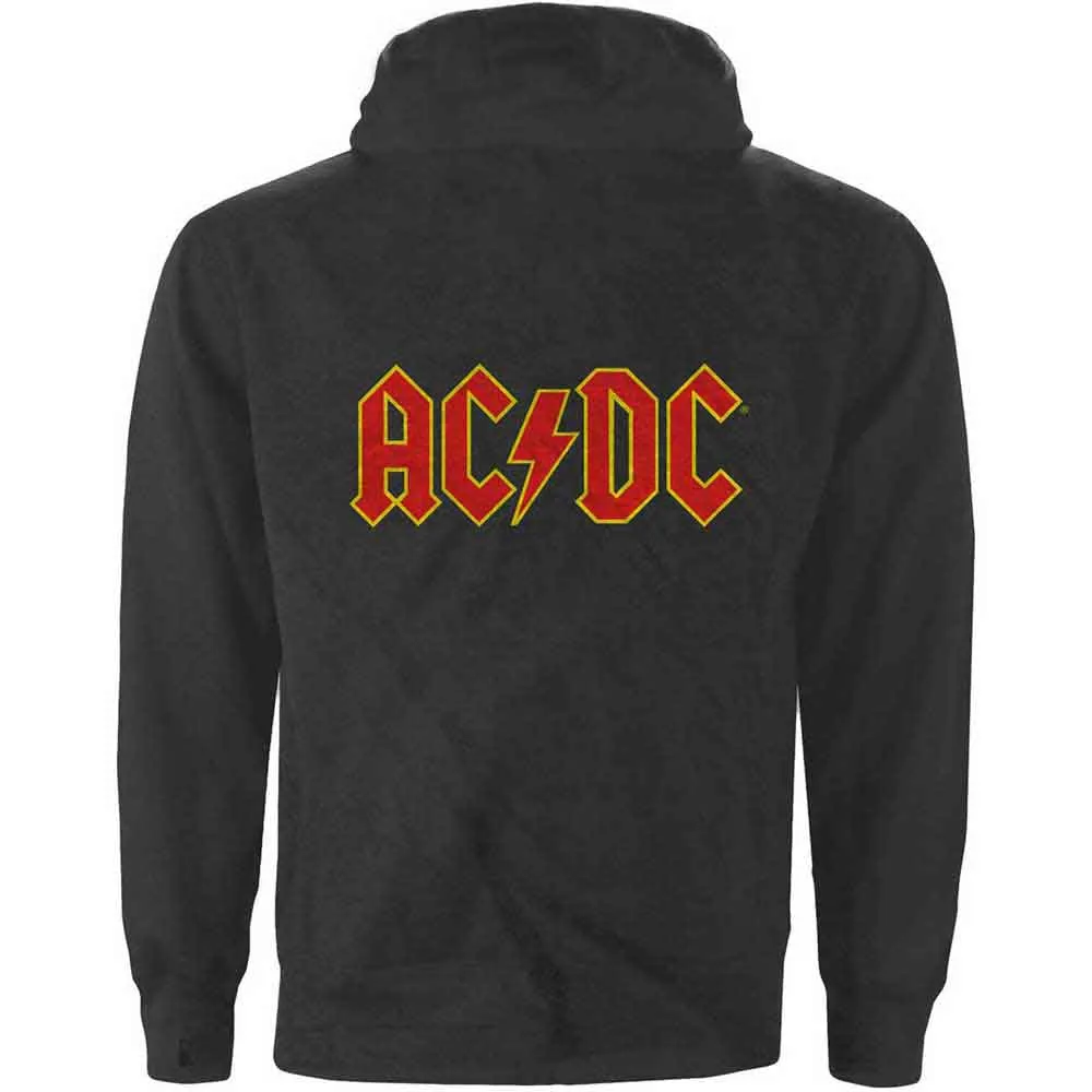 AC/DC "Logo" Charcoal Grey Zip Hoodie