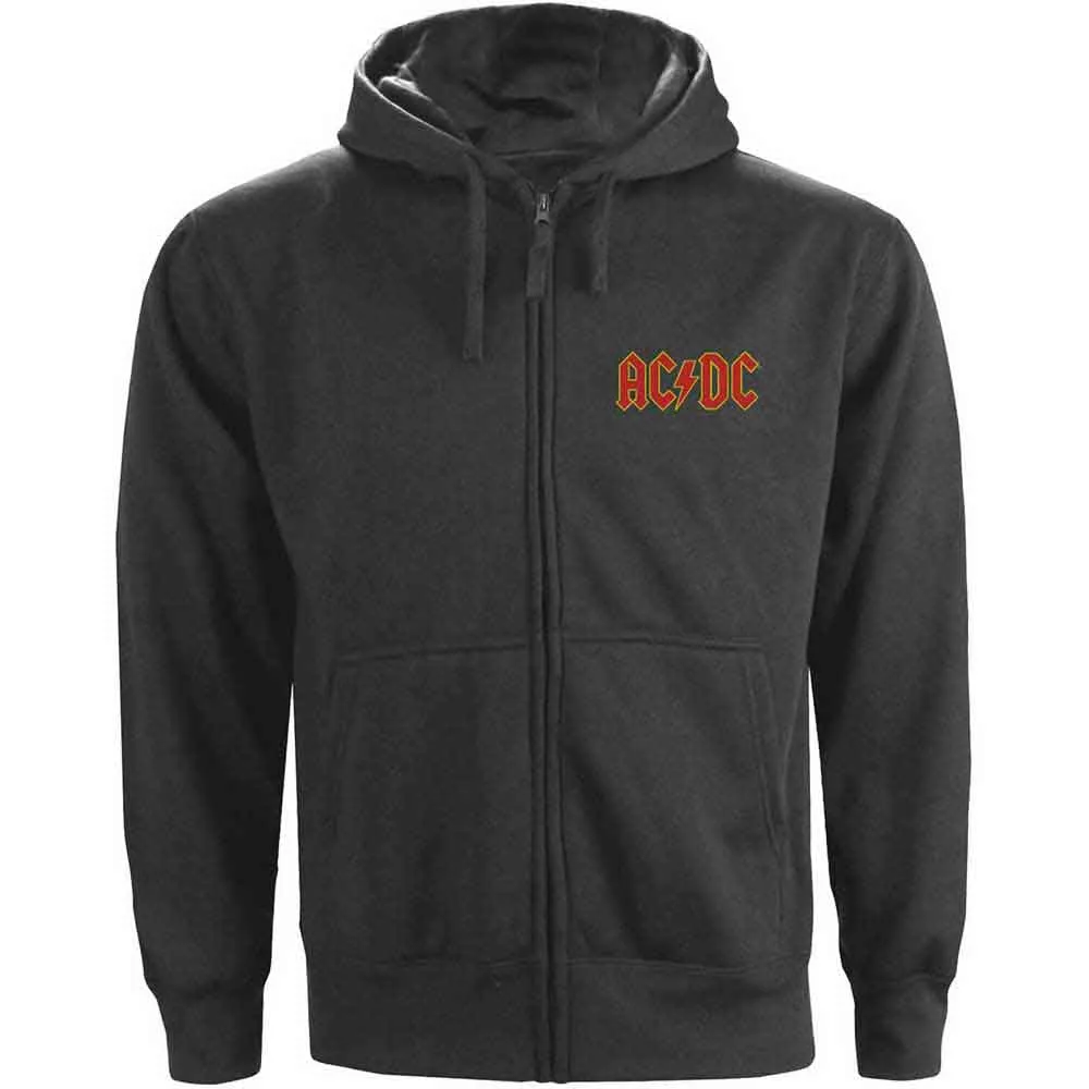 AC/DC "Logo" Charcoal Grey Zip Hoodie