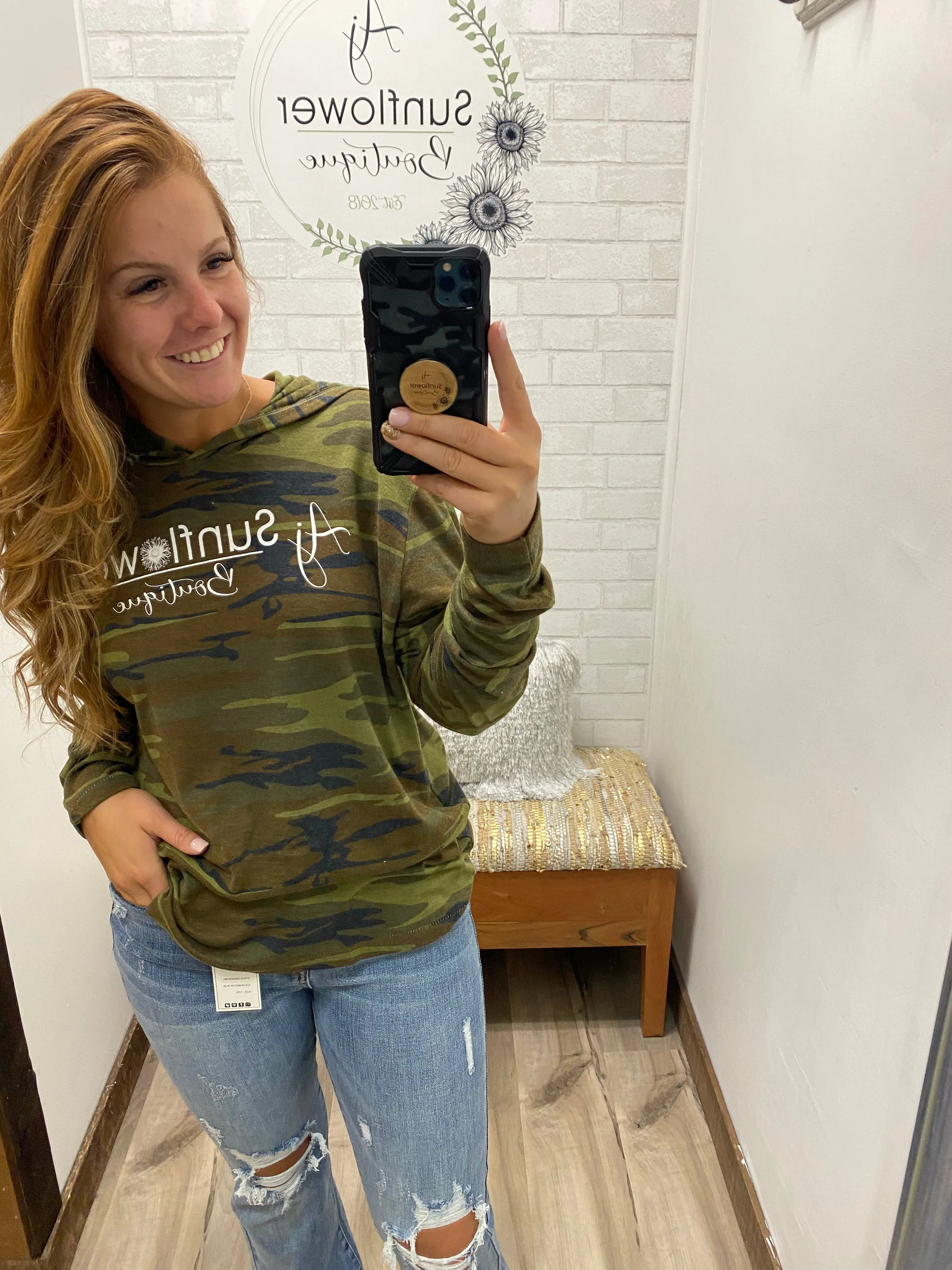 AJ Logo Camo Hooded Tee