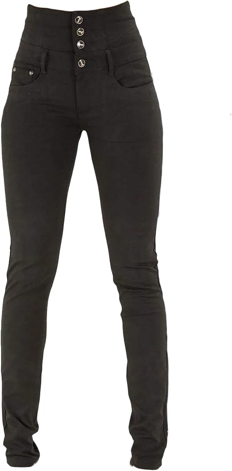 Andongnywell Women Classic High Waisted Butt-Lifting Skinny Jeans high-Rise Slim-fit Plus Size Denim Pants Trousers