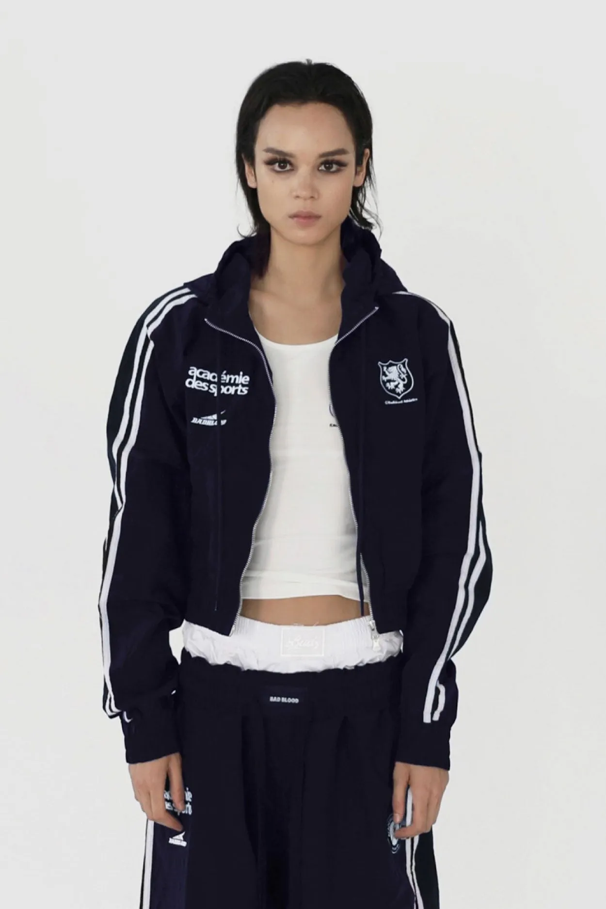 Badblood ADS Vintage Hooded Track Jacket Navy