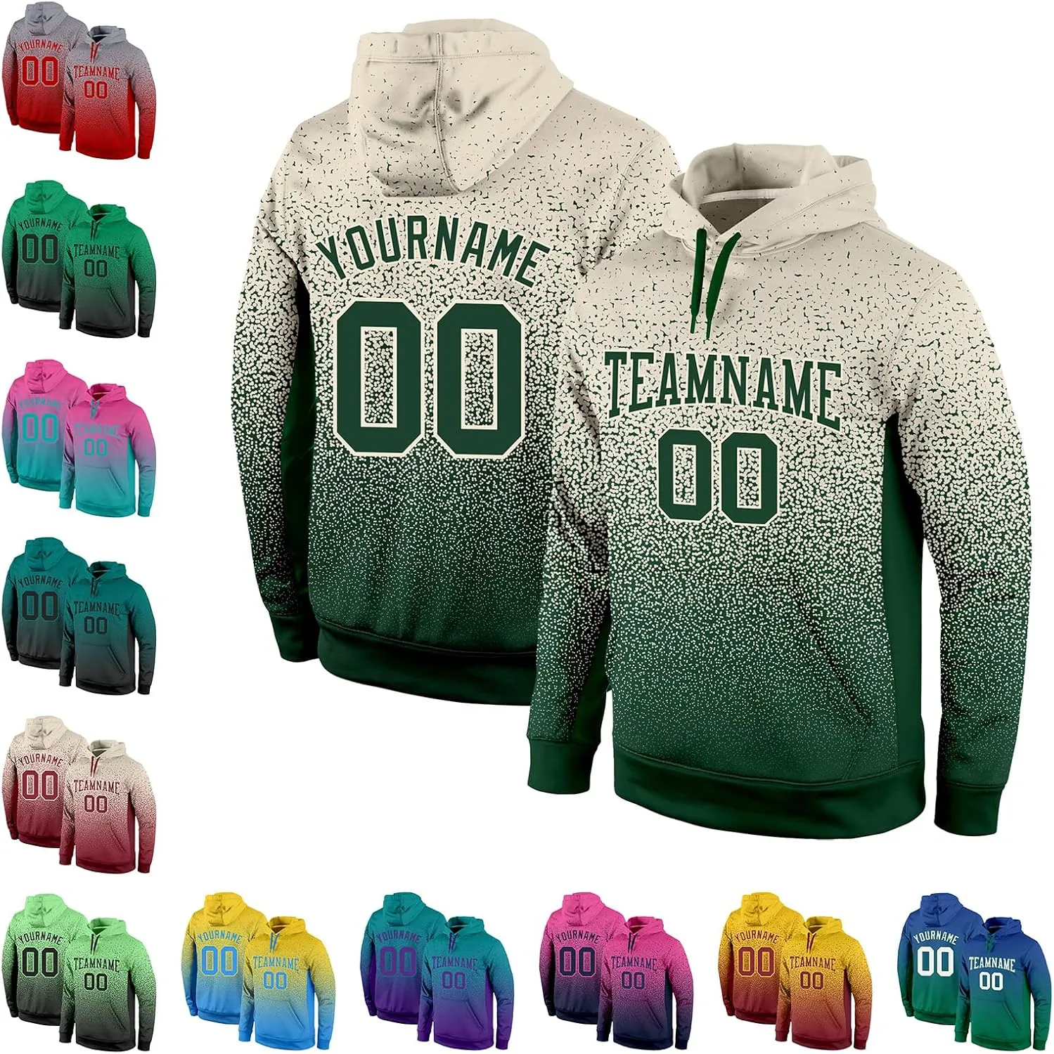 Custom Gradient Fashion Sports Hoodies with Stitched Name/Number/Logo, Suitable for Autumn Early Winter Season