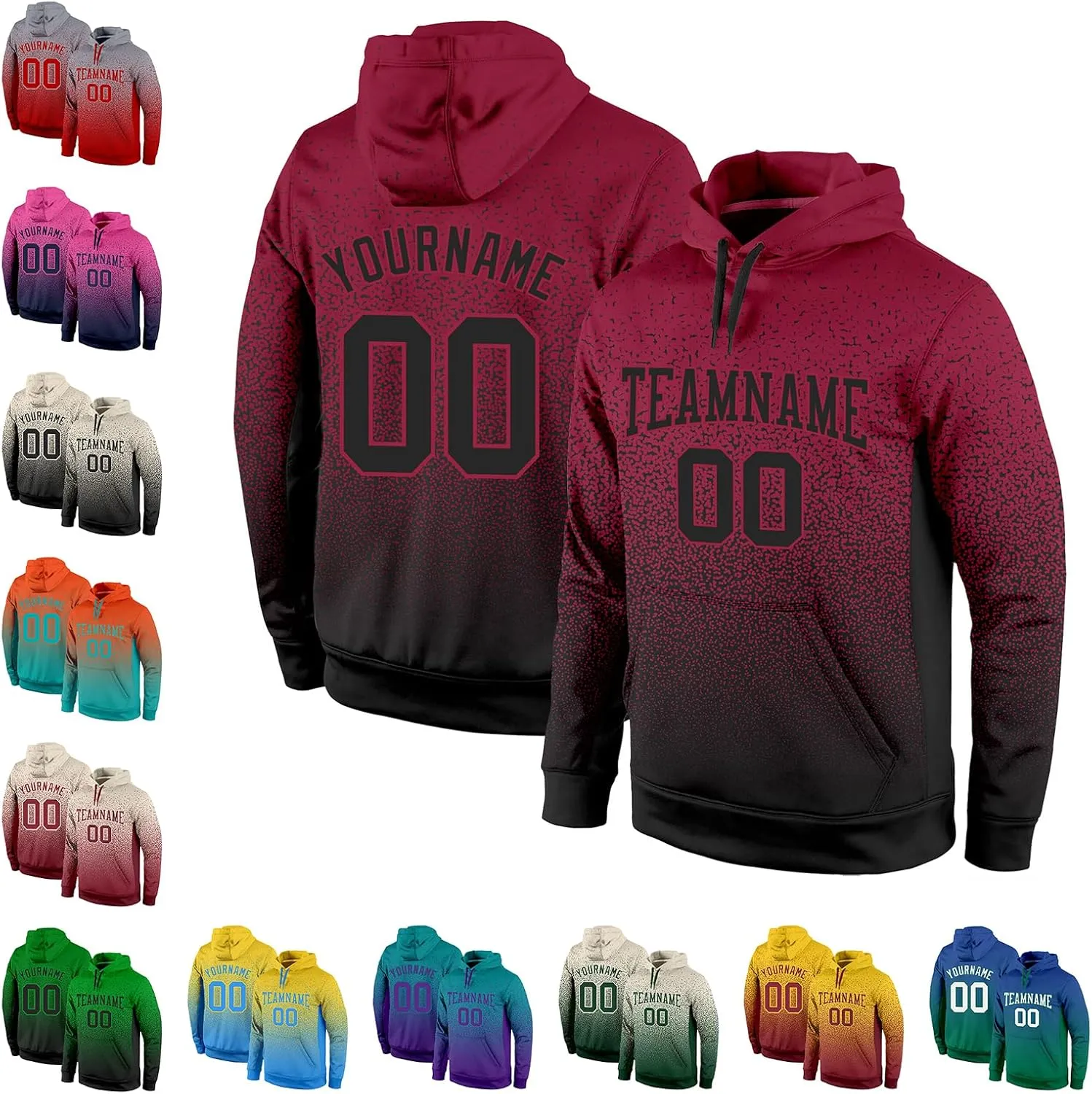 Custom Gradient Fashion Sports Hoodies with Stitched Name/Number/Logo, Suitable for Autumn Early Winter Season