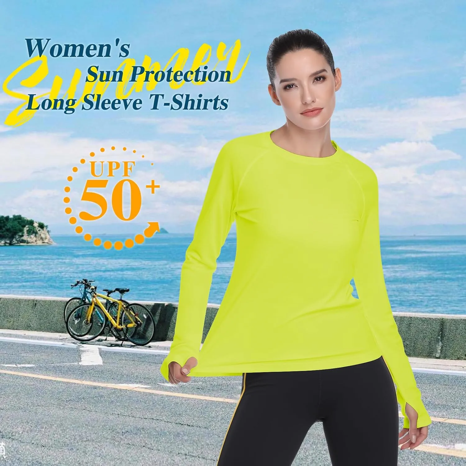 DAYOUNG Womens UPF 50  UV Sun Protection Running Hiking Outdoors Performance Long Sleeve Hoody T-Shirt