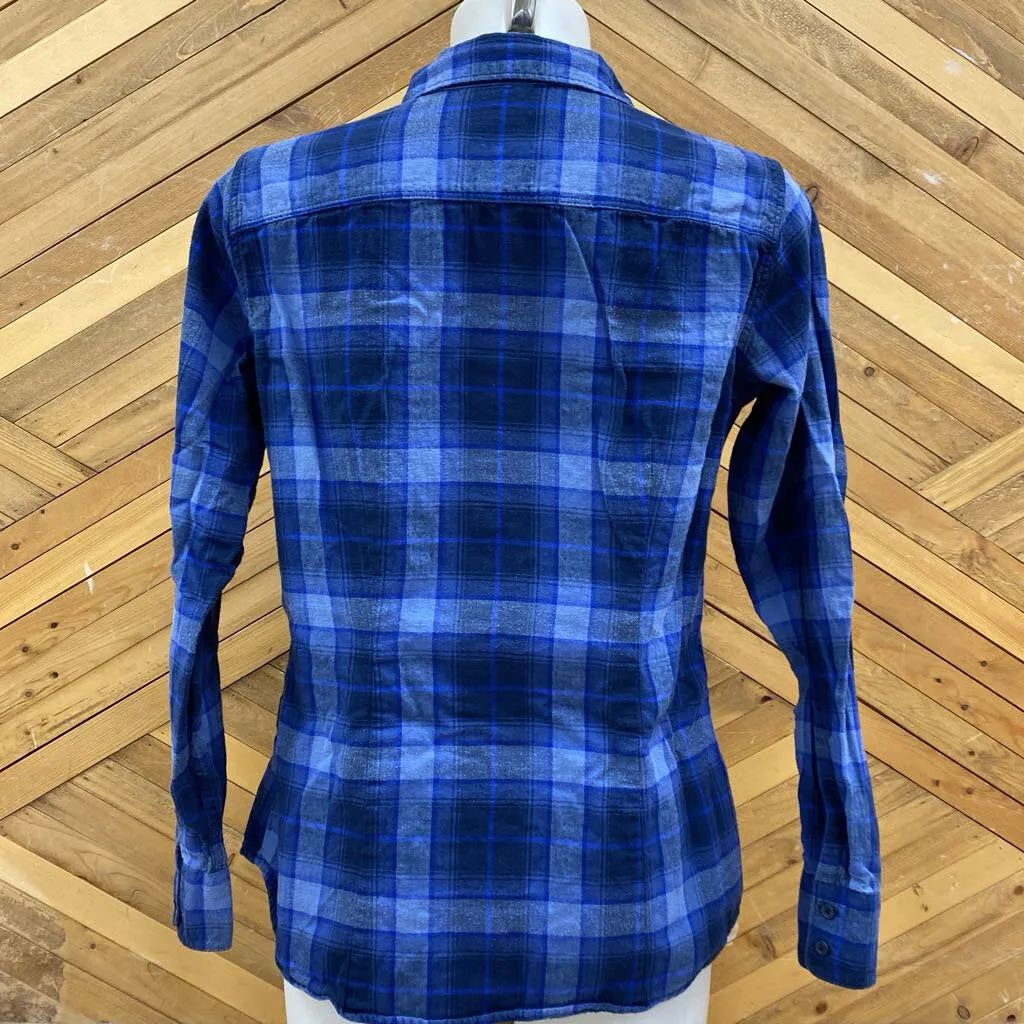 Eddie BAuer- Women's button down shirt : Blue Plaid -women-MD