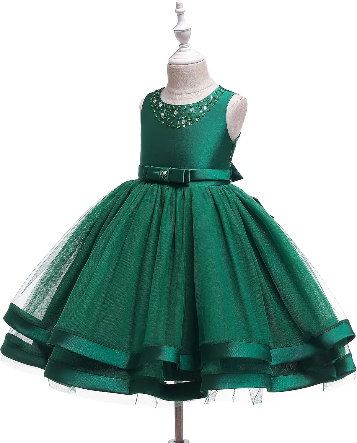 Glamulice Flower Girls Ruffles Sequins Dress Vintage Wedding Bridesmaid Party Dresses Holiday Kids Formal Pageant Gown