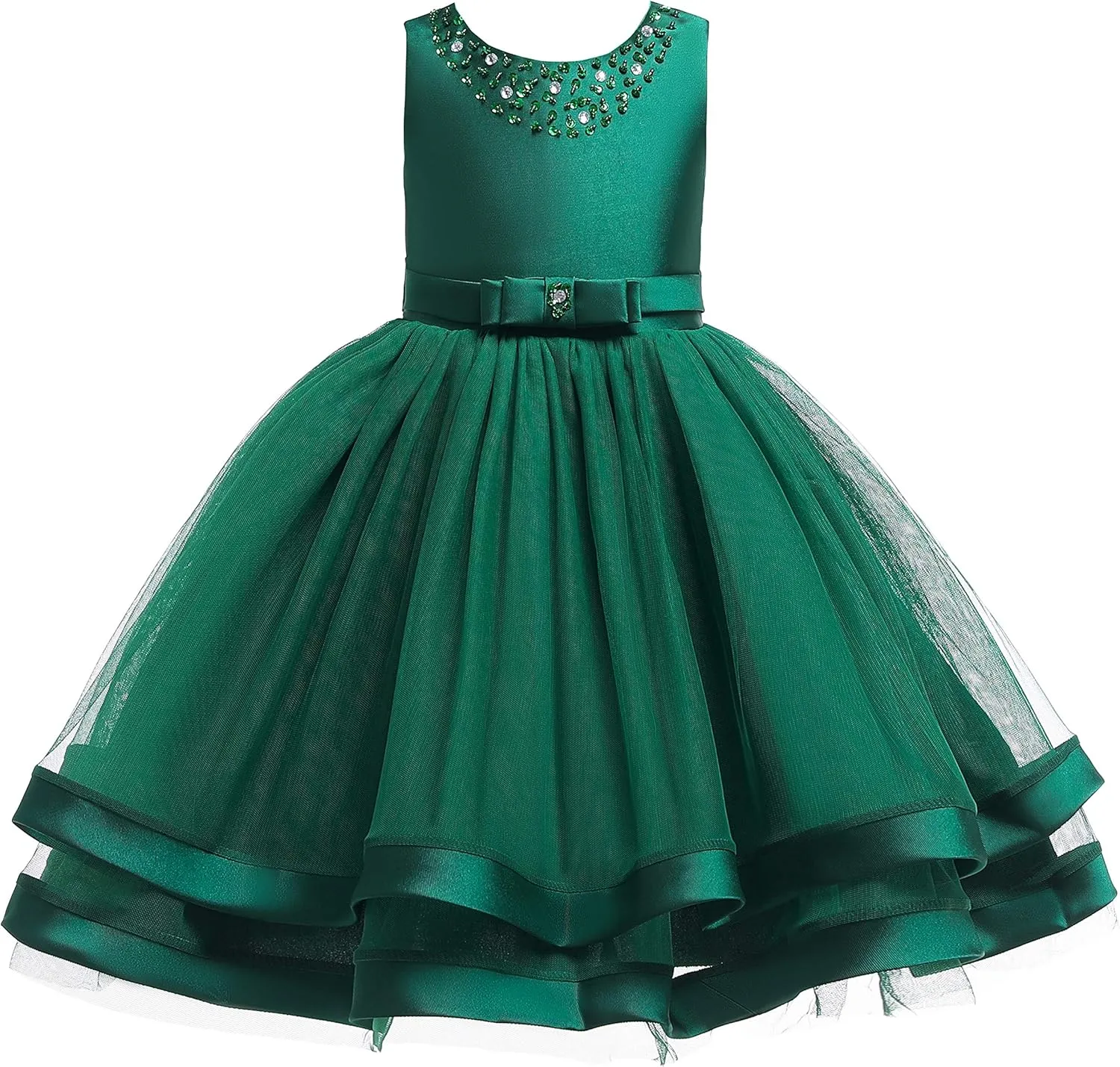 Glamulice Flower Girls Ruffles Sequins Dress Vintage Wedding Bridesmaid Party Dresses Holiday Kids Formal Pageant Gown