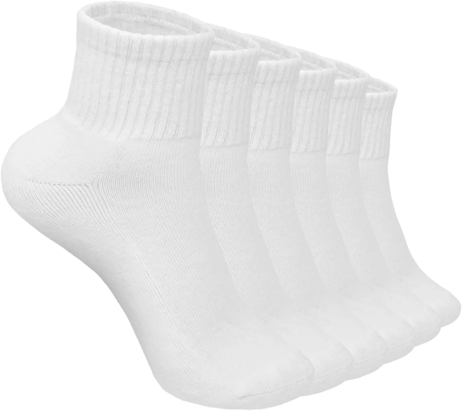 Glory Max 6 Pairs Women Ankle Socks Cotton Solid Color with Cushion for Athletic Running