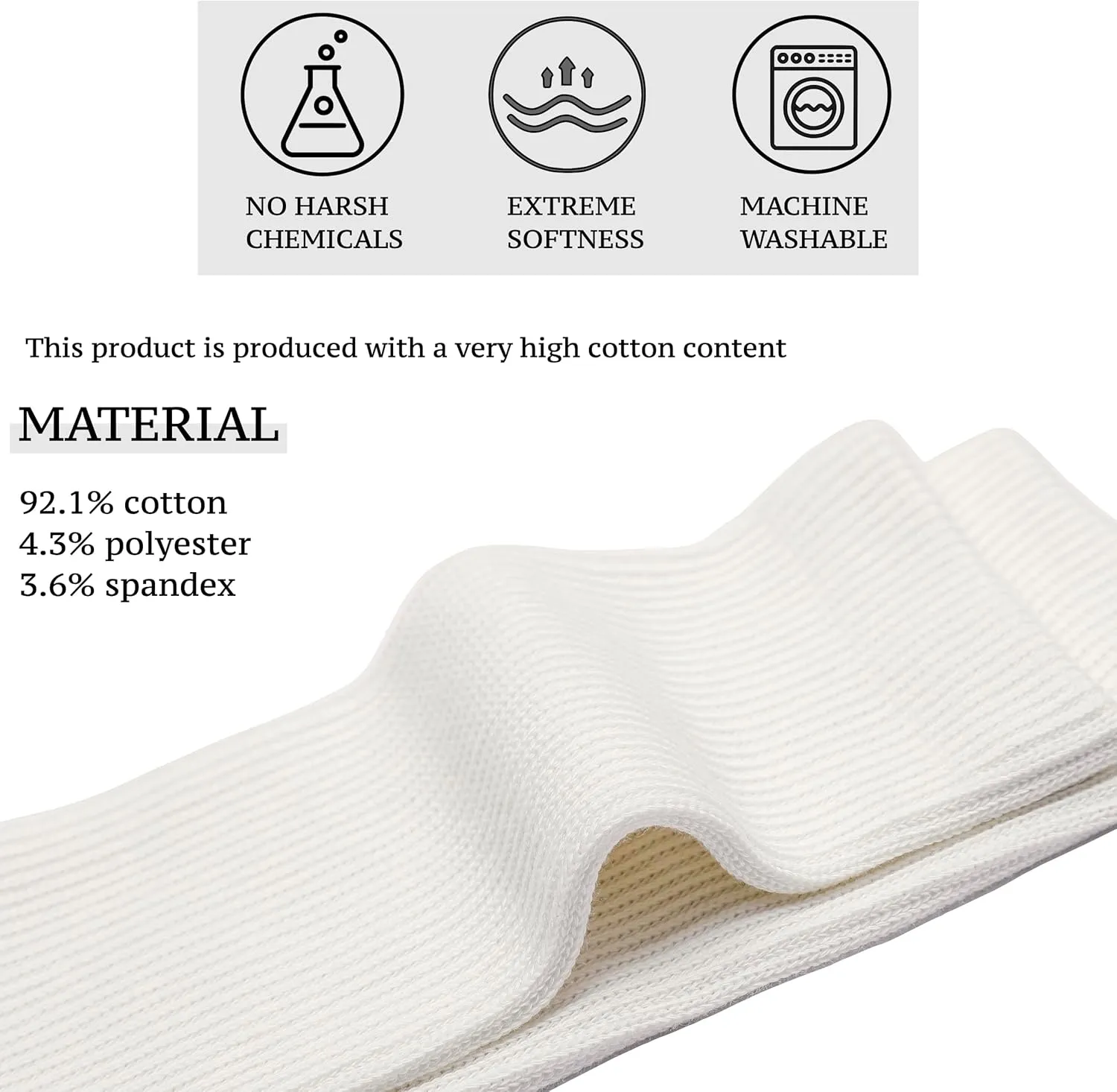 High-Purity Cotton Crew Sock For Women Men, Athletic Running Cotton Quarter Socks 6 Pairs