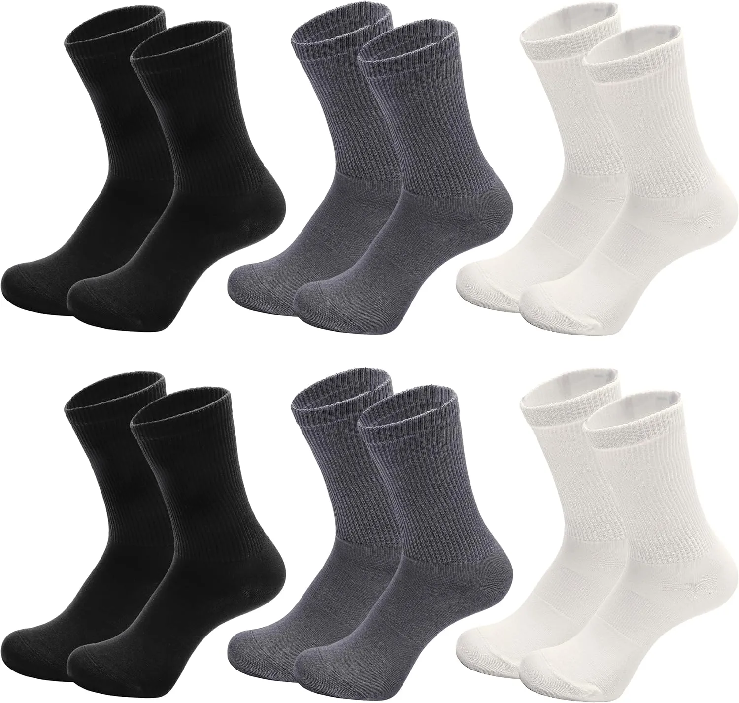 High-Purity Cotton Crew Sock For Women Men, Athletic Running Cotton Quarter Socks 6 Pairs