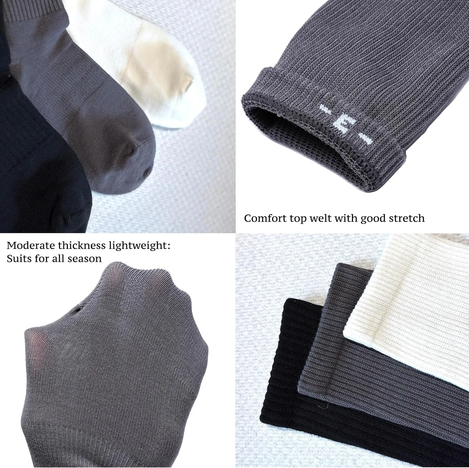 High-Purity Cotton Crew Sock For Women Men, Athletic Running Cotton Quarter Socks 6 Pairs