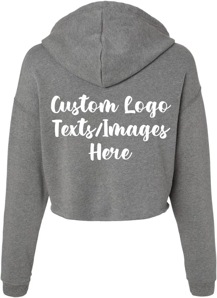 INK STITCH Design Your Own Women's Cropped Fleece Custom Hoodies - 5 Colors