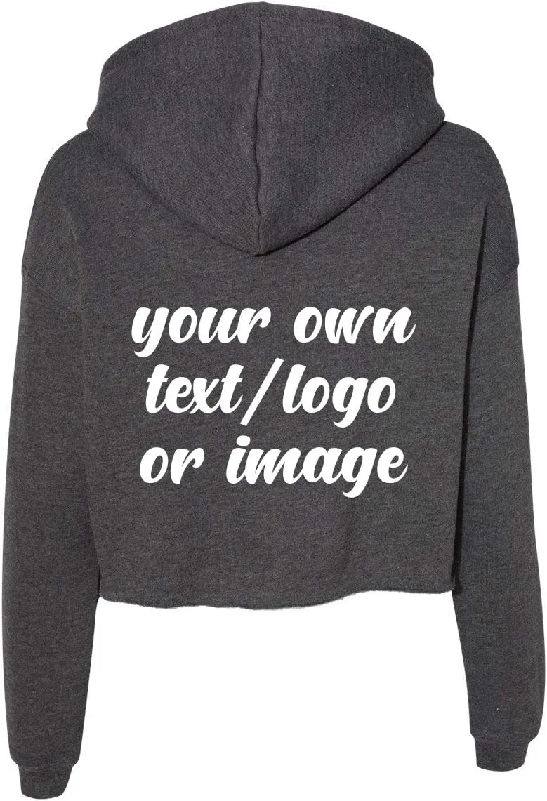 INK STITCH Design Your Own Women's Cropped Fleece Custom Hoodies - 5 Colors