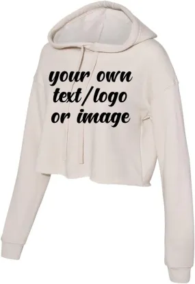 INK STITCH Design Your Own Women's Cropped Fleece Custom Hoodies - 5 Colors
