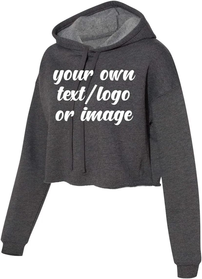 INK STITCH Design Your Own Women's Cropped Fleece Custom Hoodies - 5 Colors