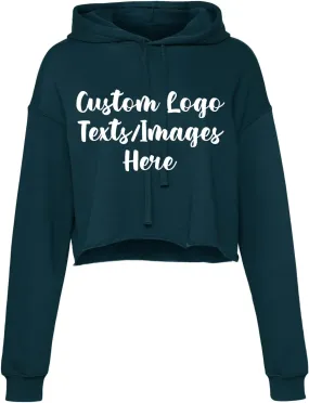 INK STITCH Design Your Own Women's Cropped Fleece Custom Hoodies - 5 Colors