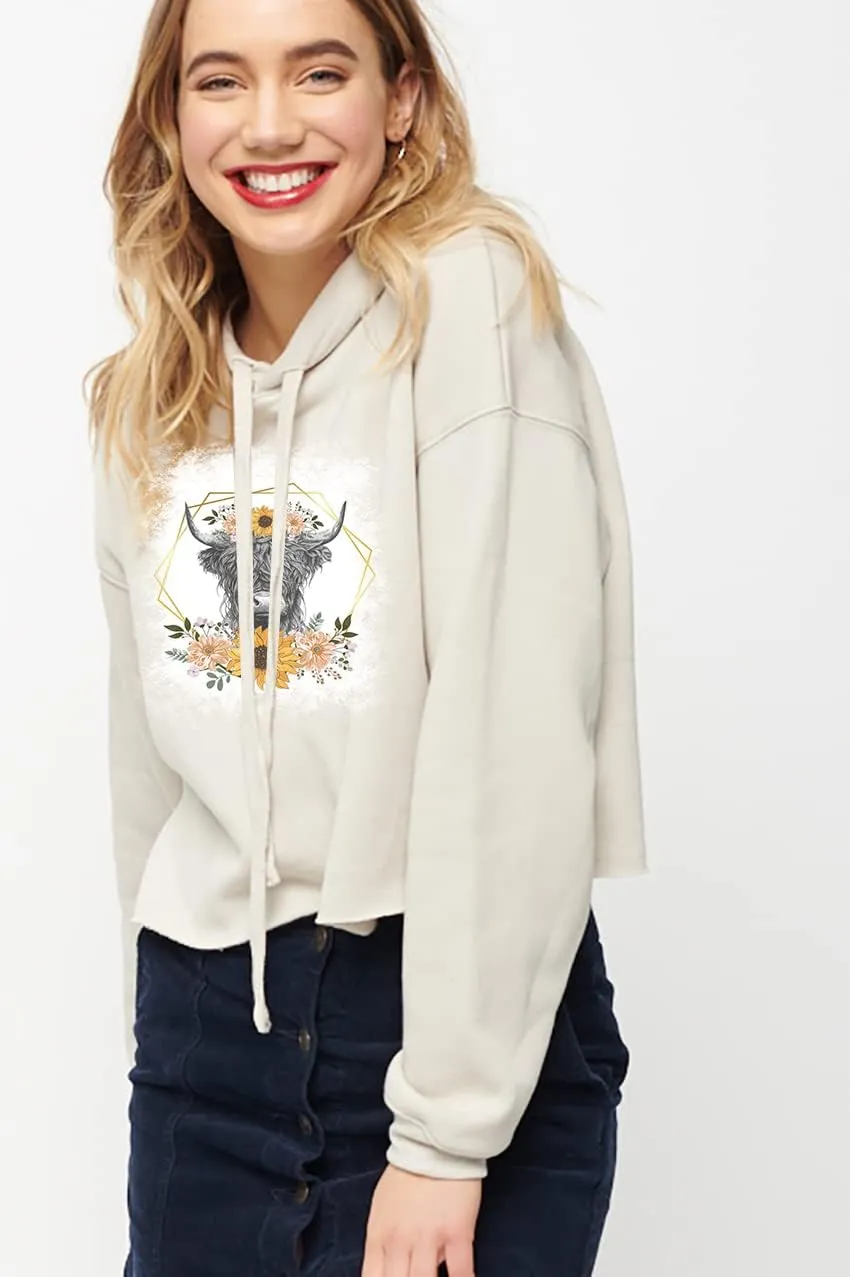 INK STITCH Design Your Own Women's Cropped Fleece Custom Hoodies - 5 Colors
