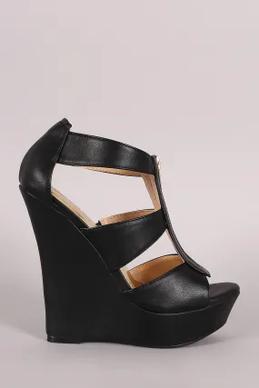 Liliana Strappy Front Zipper Platform Wedge