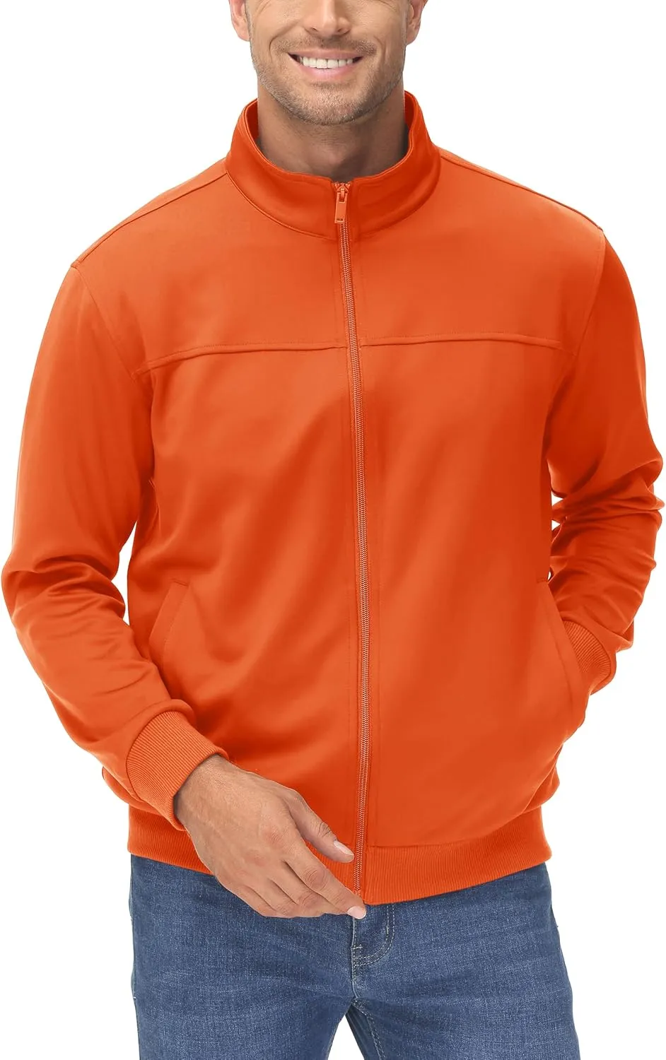 MAGCOMSEN Men's Track Jackets Lightweight Full-Zip Casual Coat Workout Running Athletic Active Jacket With Pockets
