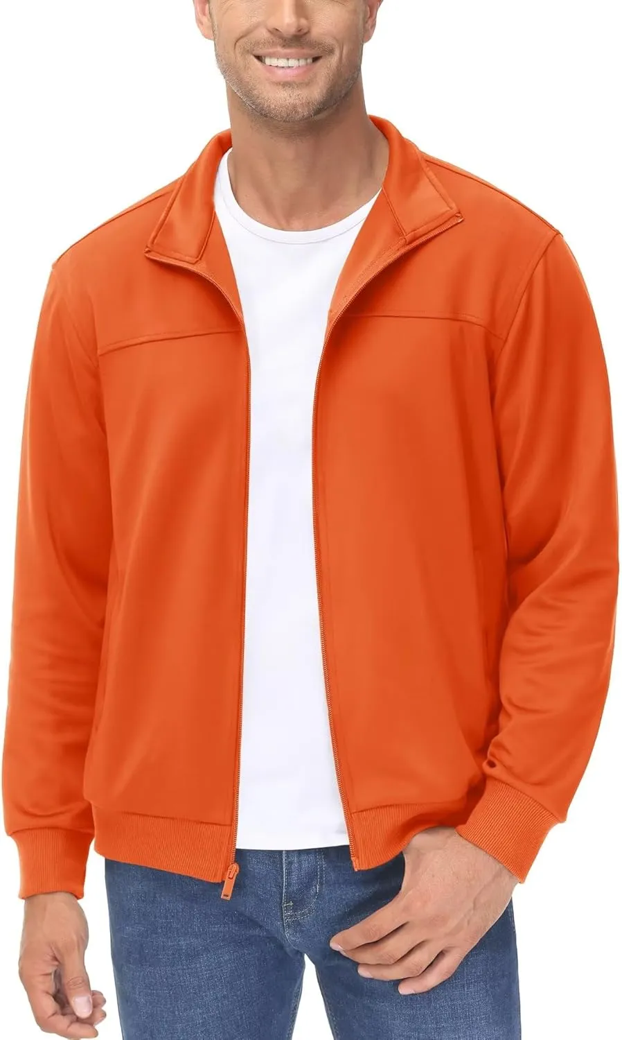 MAGCOMSEN Men's Track Jackets Lightweight Full-Zip Casual Coat Workout Running Athletic Active Jacket With Pockets