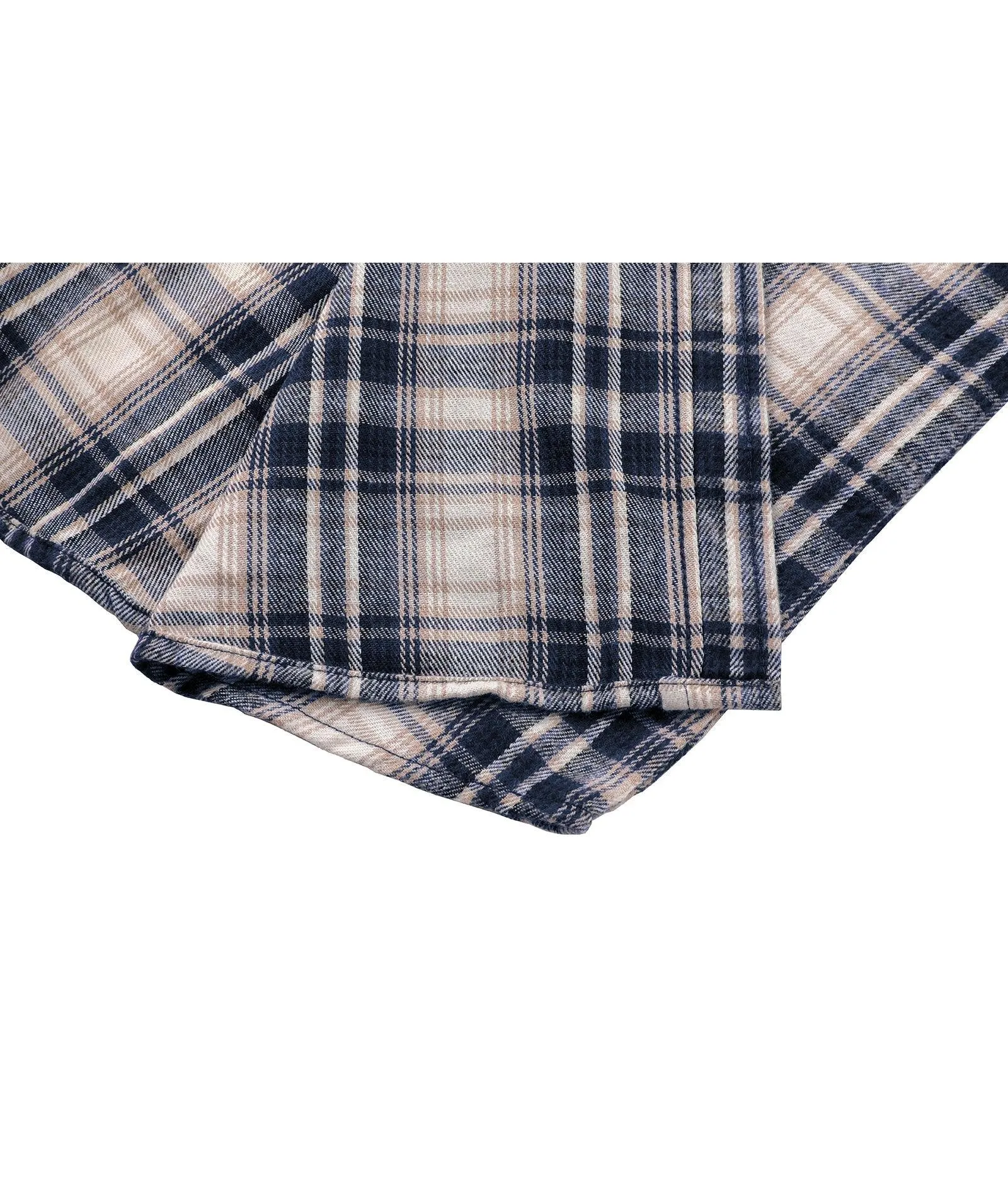 Men's Button Up Flannel Plaid Hoodie-CFMMX20007