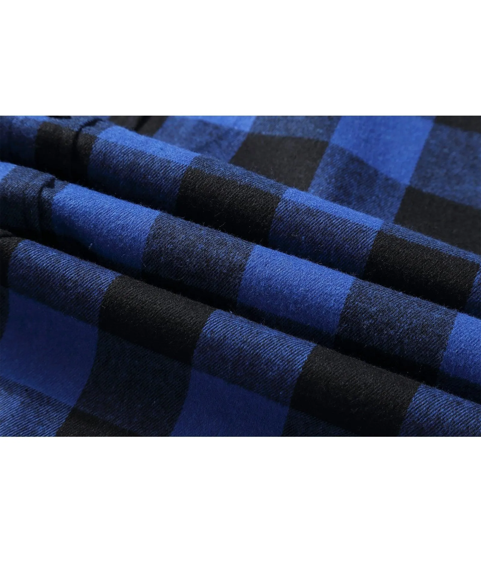 Men's Button Up Flannel Plaid Hoodie-CFMMX20007