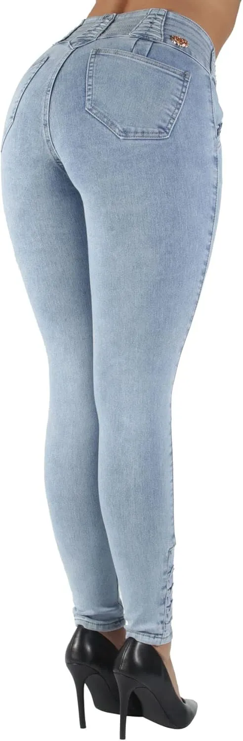Plus/Junior Size Colombian Design Butt Lift Levanta Cola Stretch Skinny Jeans
