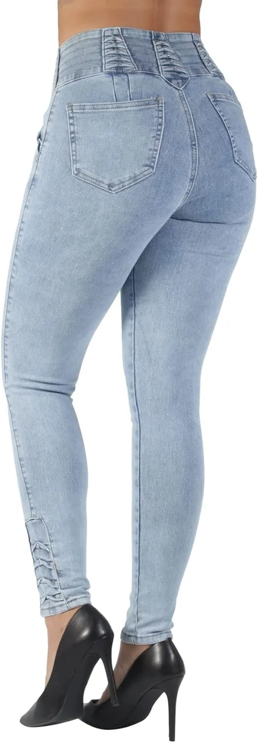 Plus/Junior Size Colombian Design Butt Lift Levanta Cola Stretch Skinny Jeans