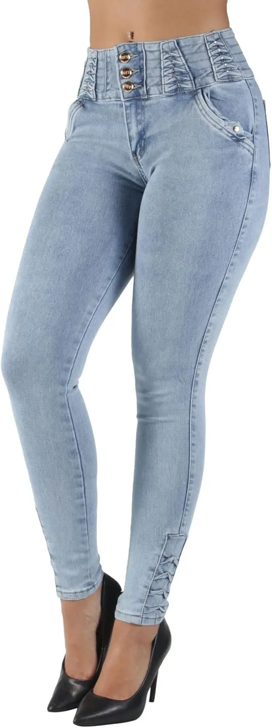Plus/Junior Size Colombian Design Butt Lift Levanta Cola Stretch Skinny Jeans