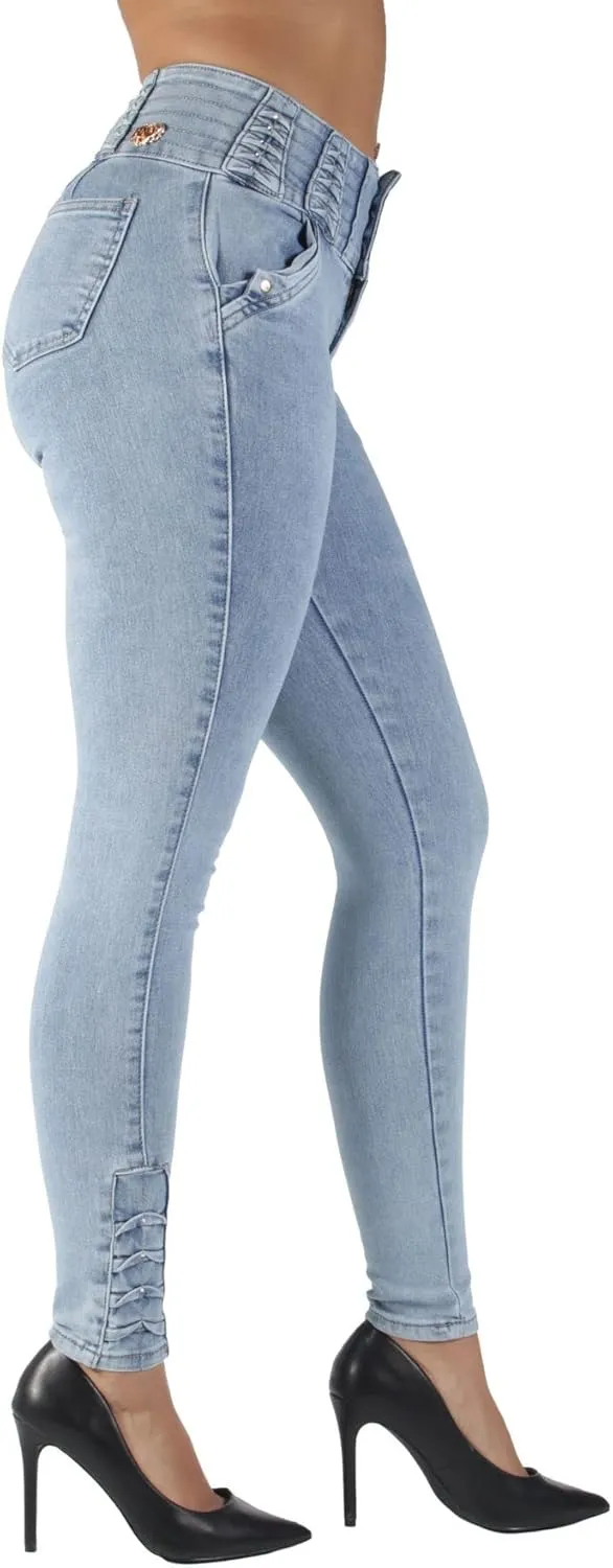 Plus/Junior Size Colombian Design Butt Lift Levanta Cola Stretch Skinny Jeans
