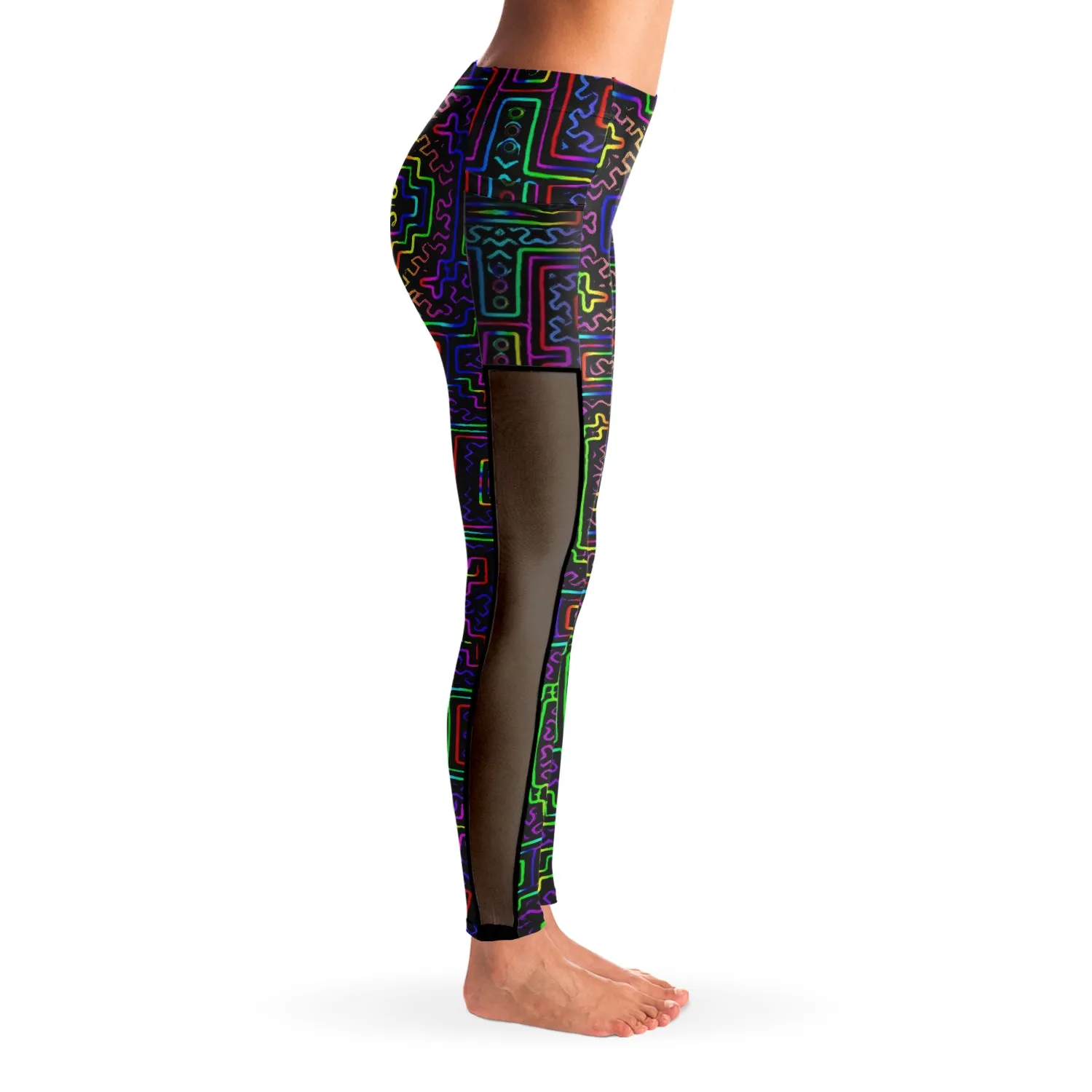 Prismatic Overlay Mesh Pocket Legging