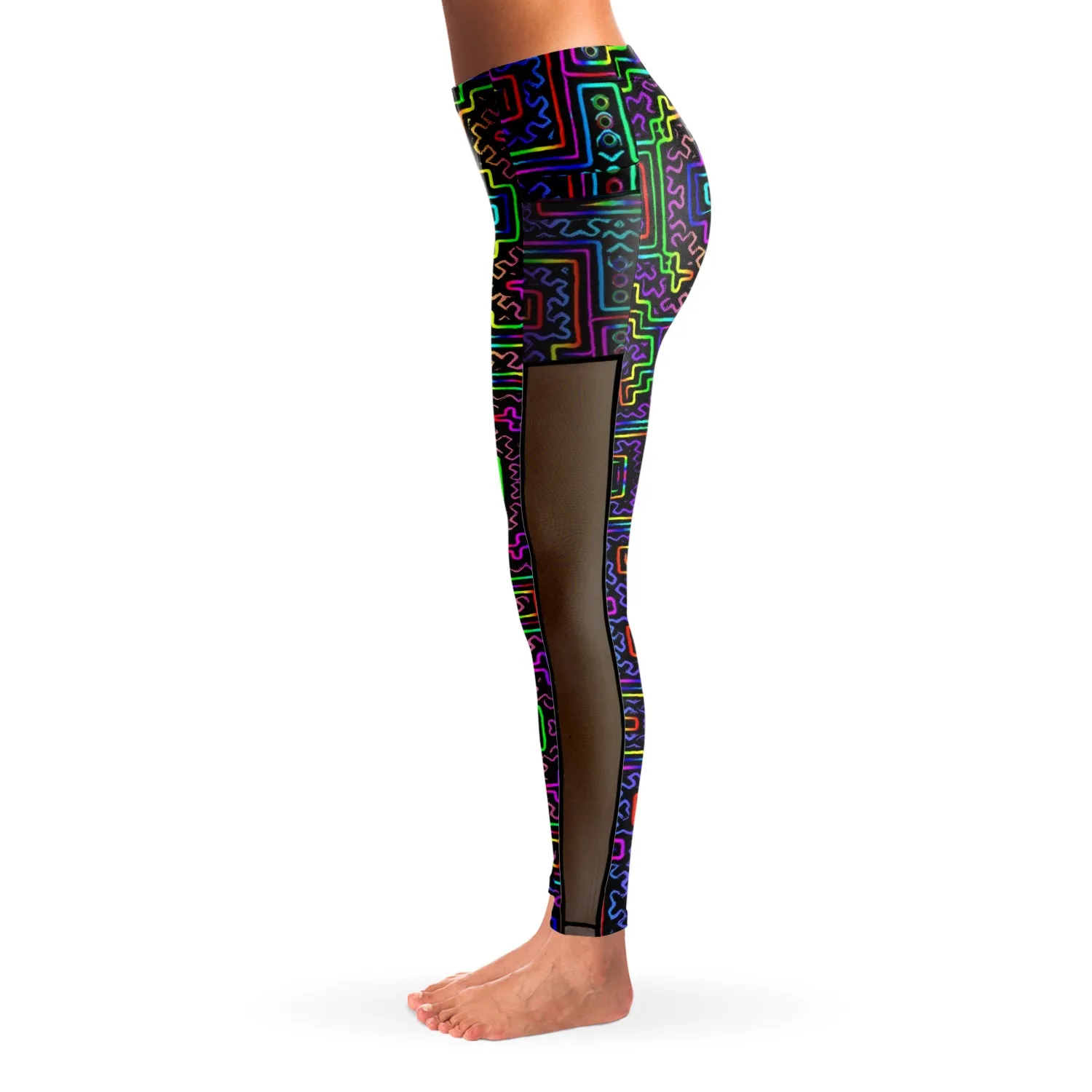 Prismatic Overlay Mesh Pocket Legging