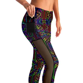 Prismatic Overlay Mesh Pocket Legging