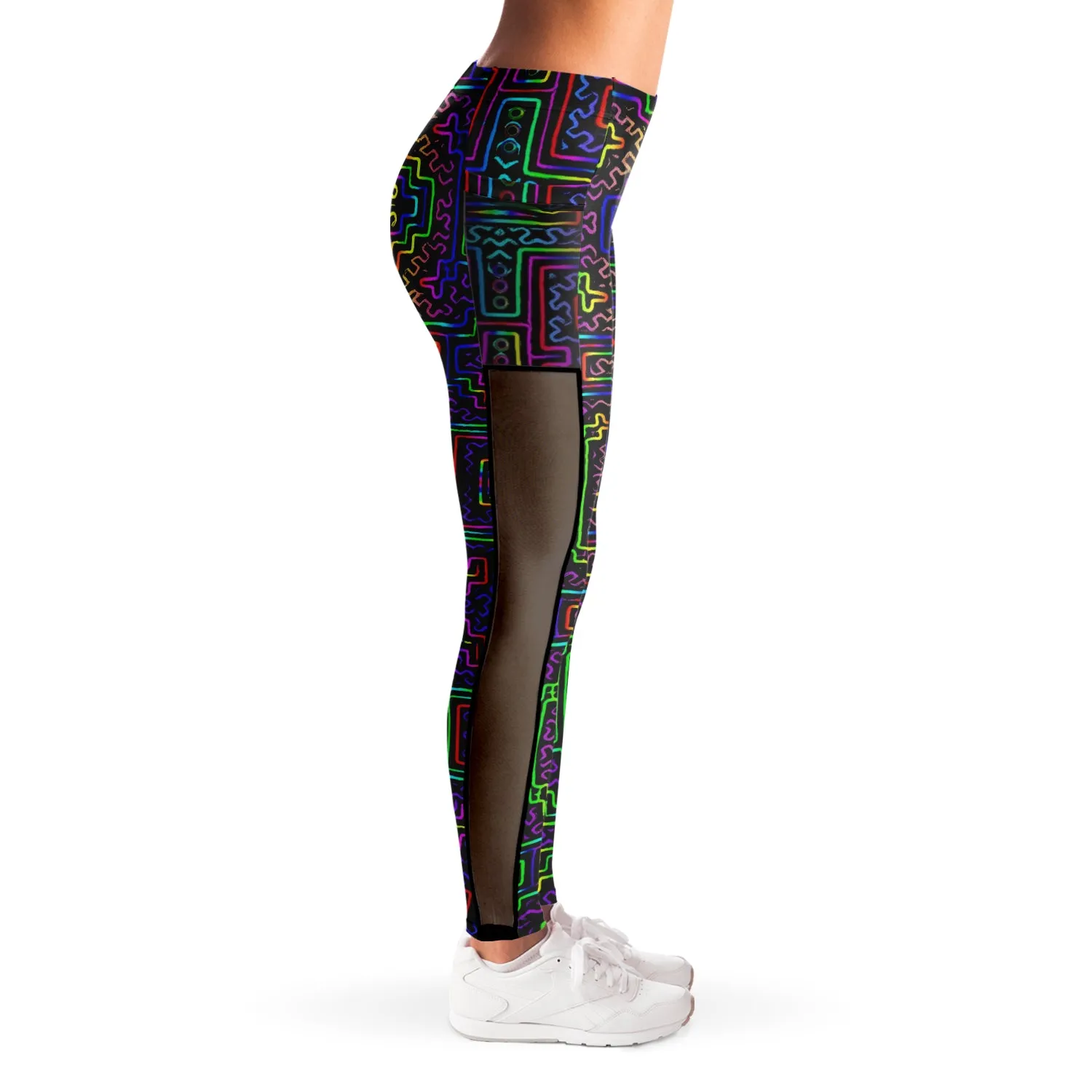 Prismatic Overlay Mesh Pocket Legging