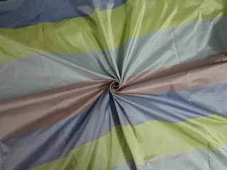 Silk Taffeta Fabric Multi Color stripes 54&quot;TAF#S36[2] 54&quot; wide