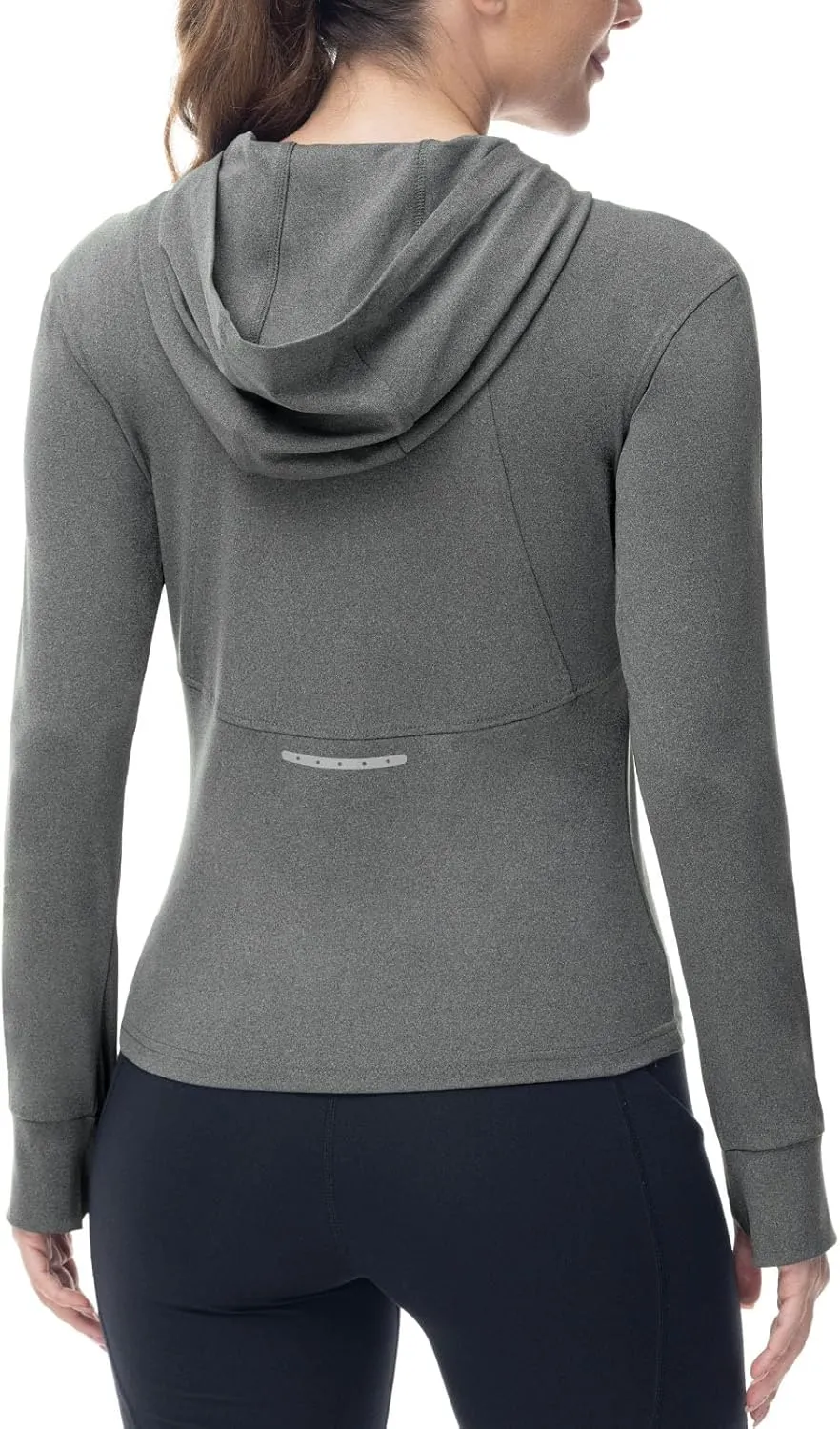 TBMPOY Women's Full Zip Hoodie Lightweight Athletic Jackets Slim Fit Workout Track Running Jacket with Thumb Holes