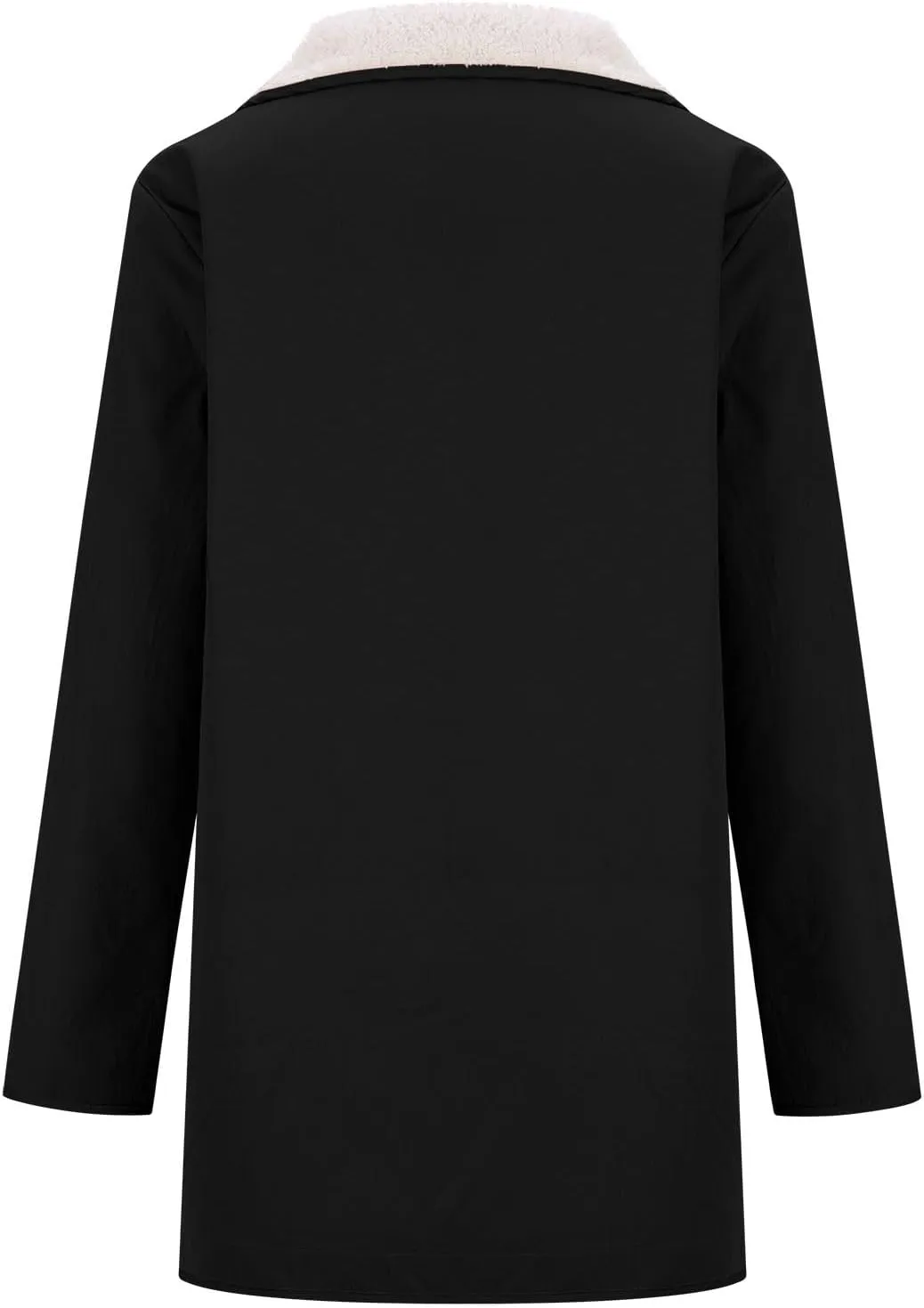 Womens 2024 Winter Coat Fuzzy Fleece Lined Sherpa Open Front Cardigan Button Down Warm Outerwear With Pockets